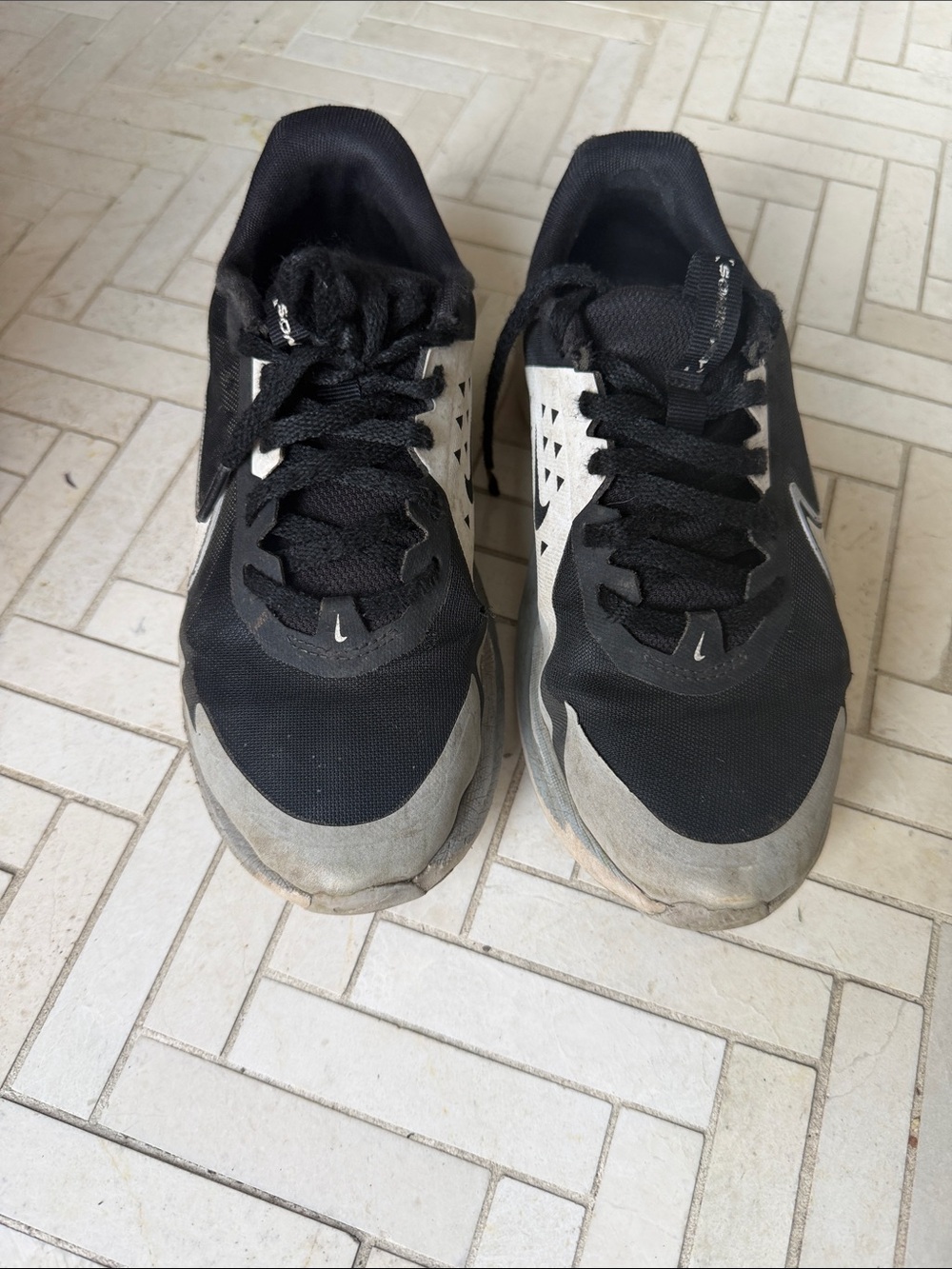 Boys Black and Gray Athletic Sneakers